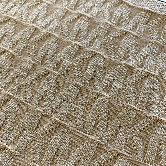 NWT Michael Kors Women Gold Textured Knit Tank Top. Size M. Sleeveless. V-Neck. - Picture 11 of 11